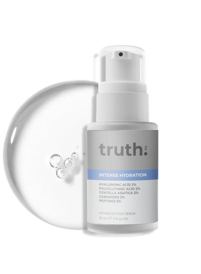 truth 진실 Intense Hydration Face Serum – Hyaluronic Acid 2%, Polyglutamic Acid 2%, Vitamin B5 2%, Peptides, Centella Asiatica 2%, Ceramides – Advanced Korean Skincare. - Image 1